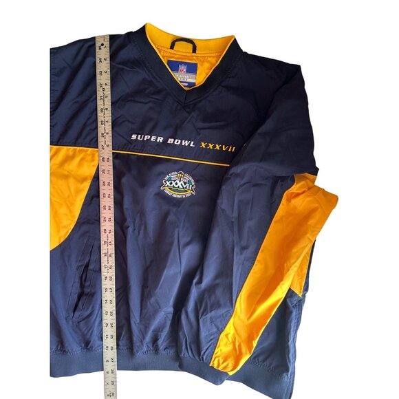 Vtg NFL 2003 Super Bowl XXXVII Team Apparel Pullover Jacket XL Navy & Yellow - Picture 8 of 8